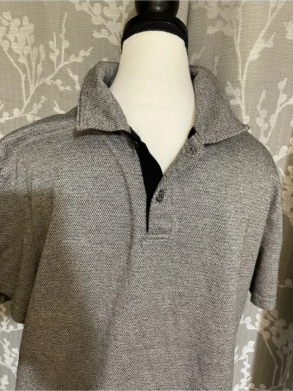 Banana Republic Heather Gray Polo with Black Placket